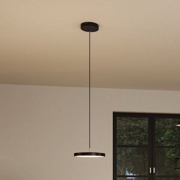 Paulmann Hildor LED висяща лампа, Zigbee, черна, Затъмняване, Черен, Дневна/трапезария, Метал, Модерен
