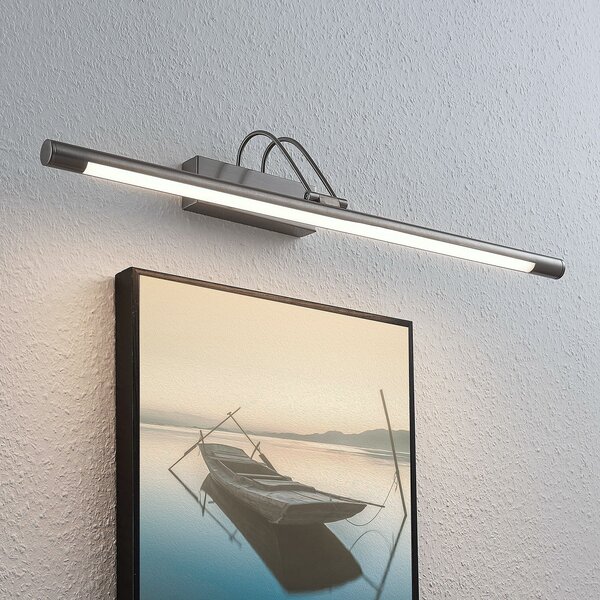 Lindby LED осветление за картини Mailine, 69 cm, никел, ключ, Металик, Дневна/трапезария, Метал, Модерен