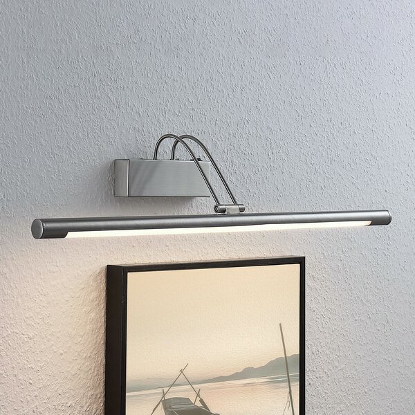 Lindby LED осветление за картини Mailine, 69 cm, никел, ключ, Металик, Дневна/трапезария, Метал, Модерен