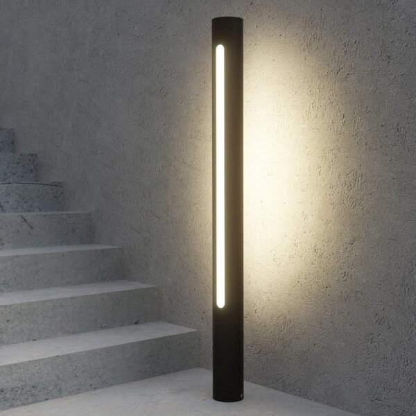 Lucande Tomas LED лампа за проектор, 75 см, тъмно сива, IP54, Сив, Алуминий, Модерен