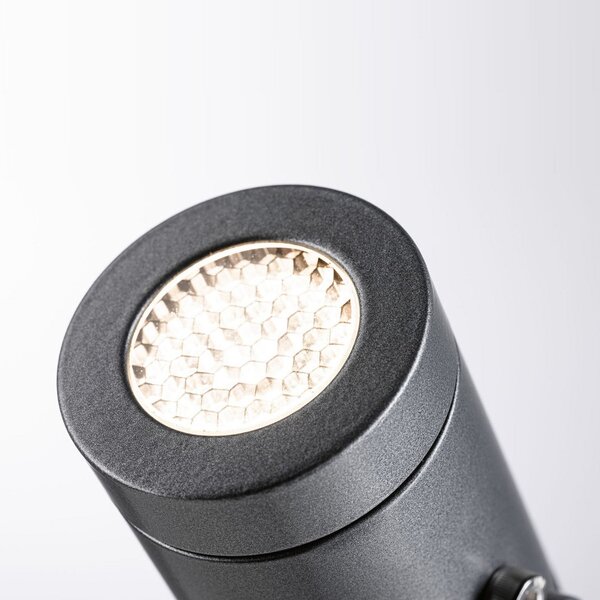 Paulmann Plug & Shine LED прожектор за земни шипове Радон, Затъмняване, Сив, Метал