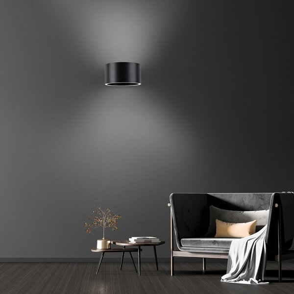 PURE LED осветление за стена Clipse, сиво, алуминий, Ø 15 cm, Затъмняване, Сив, Дневна/трапезария, Алуминий, Модерен, Кръгла стена