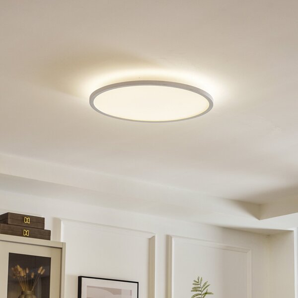 Arcchio LED лампа за таван Brenda, Ø 60 cm, CCT, дистанционно управление, Затъмняване, Бял, Дневна/трапезария, Пластмаса, Модерен