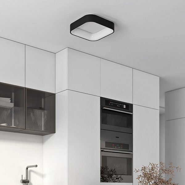 Arcchio LED лампа за таван Aleksi, 45 x cm, черна, CCT, Затъмняване, Черен, Кухня, Метал, Модерен