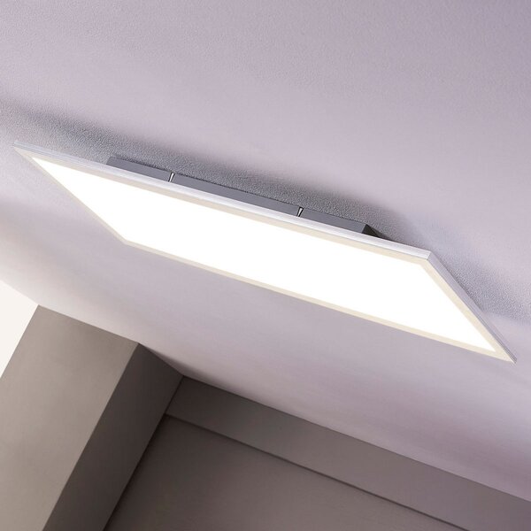 Lindby LED панел Livel, 4000K, 120cm x 30cm, сребрист, метал, Металик, Кухня, Пластмаса, Модерен