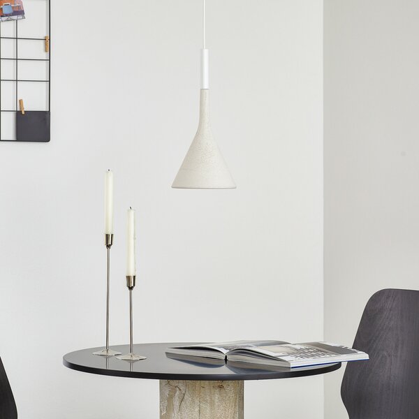 Foscarini Aplomb висящо осветително тяло GU10 от бетон в бяло, Затъмняване, Бял, Кухня, Бетон, Дизайн