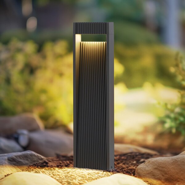 Lucande LED осветление за пътеки Tavion, 60 cm, антрацит, IP65, Черен, Алуминий, Модерен
