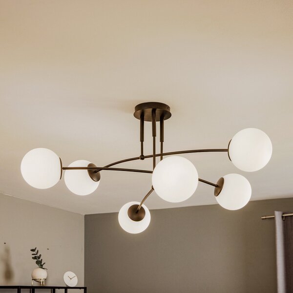 EMIBIG LIGHTING Таванна лампа Pregos 6 в черно, шестпламъчна, Затъмняване, Черен, Коридор, Метал, Модерен