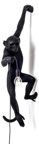 SELETTI Monkey Lamp декоративна стенна лампа лява черна, Черен, Пластмаса, Дизайн
