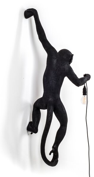 SELETTI Monkey Lamp декоративна стенна лампа лява черна, Черен, Пластмаса, Дизайн