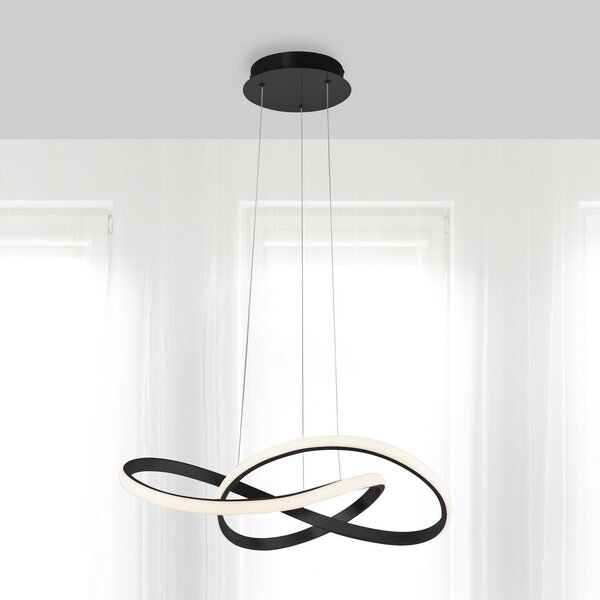 JUST LIGHT. GmbH LED висящо осветление Maria, 3-степенно затъмняване, черно, Затъмняване, Черен, спалня, Алуминий, Модерен