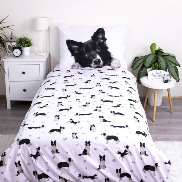 Единично памучно детско спално бельо 140x200 cm Border Collie – Jerry Fabrics