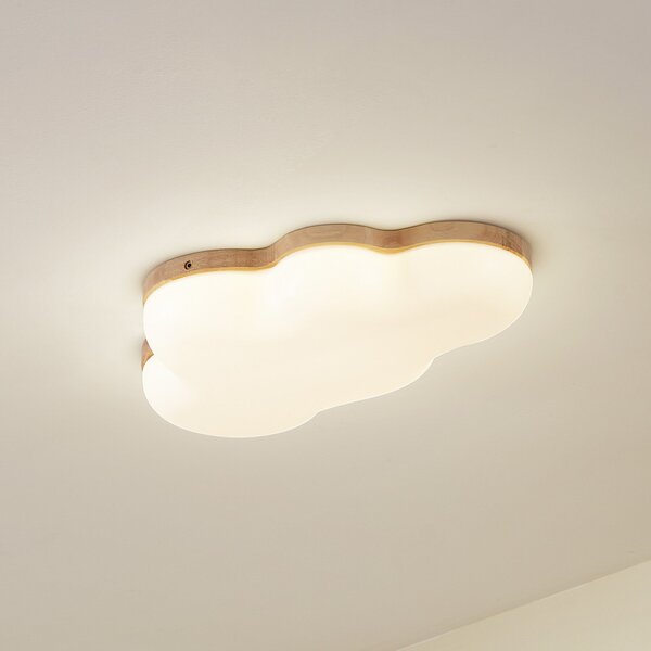 Lindby LED осветление за таван Pilvi, пластмаса, облак, 50 cm, Бял, Дневна/трапезария, Пластмаса, Модерен