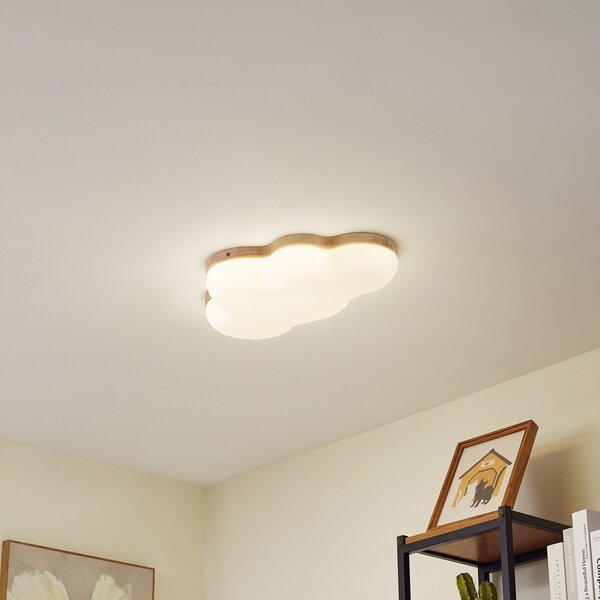 Lindby LED осветление за таван Pilvi, пластмаса, облак, 50 cm, Бял, Дневна/трапезария, Пластмаса, Модерен