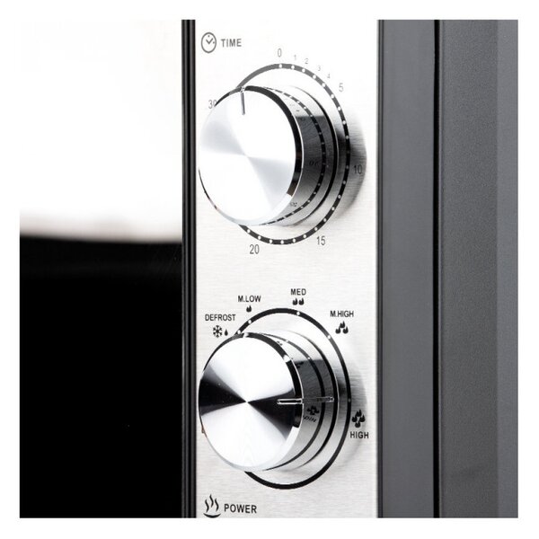 Микровълнова фурна Finlux FMO-2073BSG, 700 W, 20 литра, Грил функция, Размразяване, Таймер, Инокс/Черен
