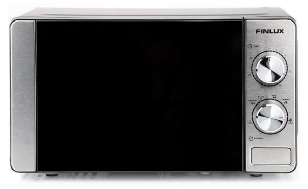 Микровълнова фурна Finlux FMO-2073BSG, 700 W, 20 литра, Грил функция, Размразяване, Таймер, Инокс/Черен