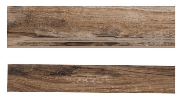 Стъпало от гранитогрес Cherry Wood Brown - стъпало 30 x 120 cm / чело 17 x 120 cm