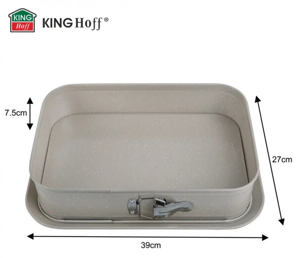 Форма за печене с падащо дъно Kinghoff KH 1978, 39x29x7.5 см, Мраморно покритие, Бежов