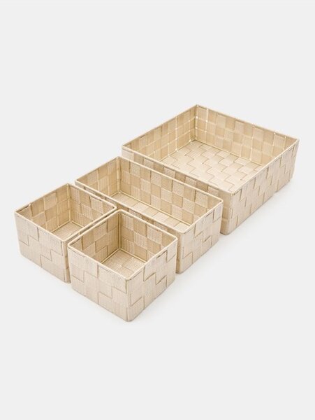 Sinsay - Плетени органайзери 4 pack - бежово