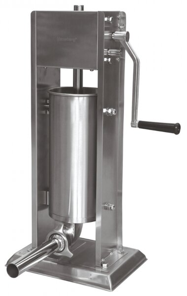 Машина за пълнене на колбаси Klausberg KB 7930, 5 кг, Ръчна, 4 стоманени накрайника, Клапан за обезвъздушаване, Подвижен цилиндър, Инокс