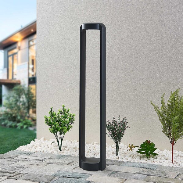 Lucande LED осветление за пътеки Habsa, 80 cm, антрацит, метал, Черен, Метал, Модерен