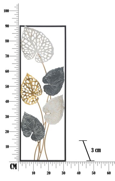 Метална висяща декорация с десен на листа Mauro Ferretti -A-, 31 x 90 cm Ory - Mauro Ferretti