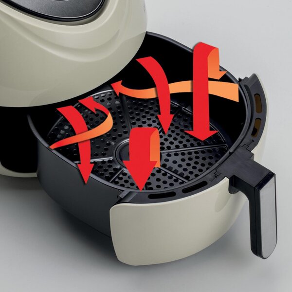 Фритюрник с горещ въздух Ariete AIRY FRYER XXL 4618/02, 1800W, 5.5 л, 7 програми, Таймер, LCD сензорен дисплей, Бежов