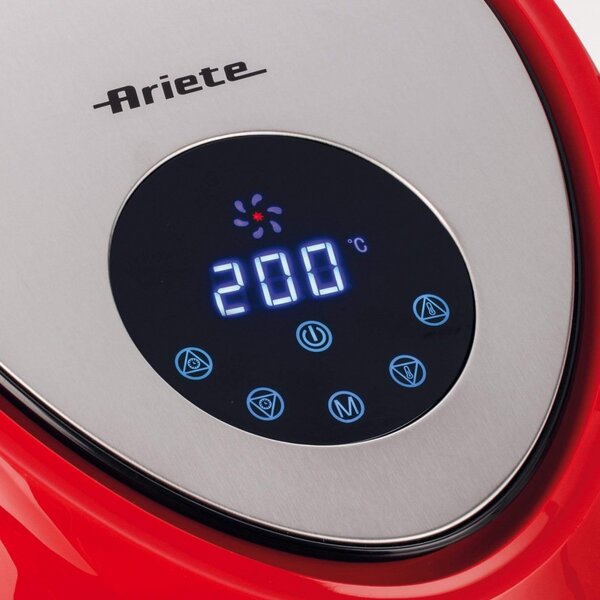 Фритюрник с горещ въздух Ariete AIRY FRYER XXL 4618/01, 1800W, 5.5 л, 7 програми, Таймер, LCD сензорен дисплей, Червен