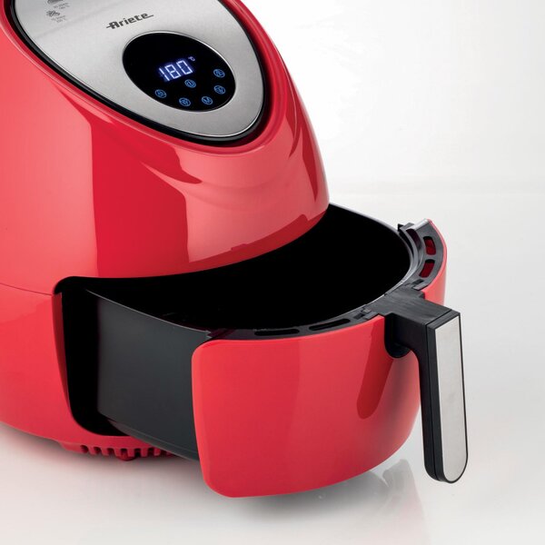 Фритюрник с горещ въздух Ariete AIRY FRYER XXL 4618/01, 1800W, 5.5 л, 7 програми, Таймер, LCD сензорен дисплей, Червен