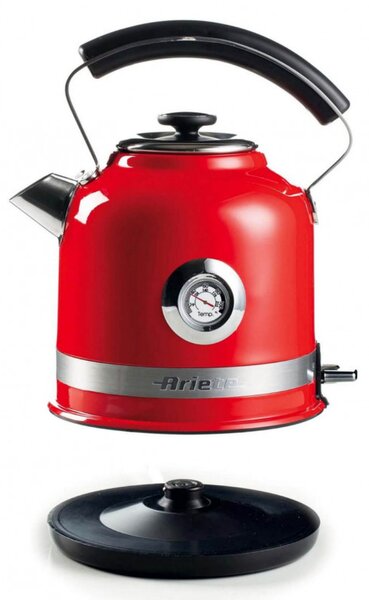 Електрическа кана Ariete MODERNA 2854/00, 2000W, 1.7 л, Термометър, 360C безжична основа, Подвижен филтър, Червен