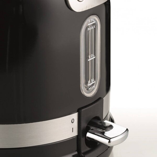 Електрическа кана Ariete MODERNA 2854/02, 2000W, 1.7 л, Термометър, 360C безжична основа, Подвижен филтър, Черен