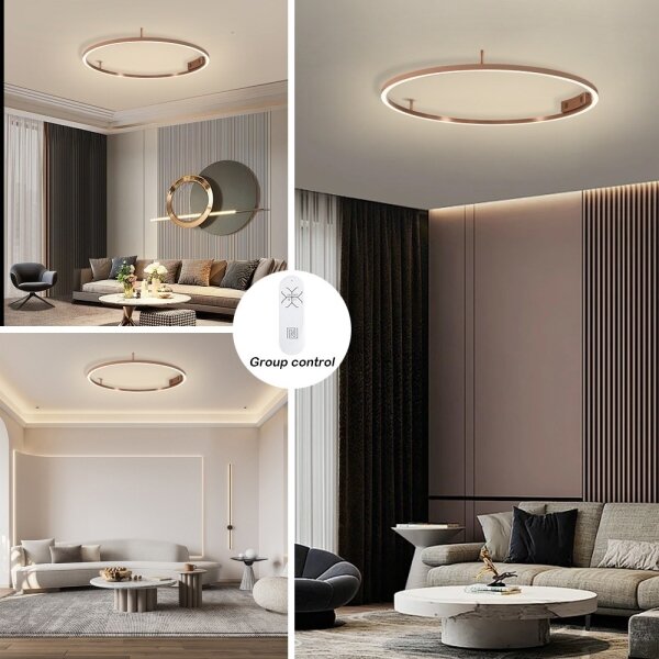 Immax NEO 07326-80C-LED Димируемо таванно осветително тяло FINO LED/55W/230V 80 см Tuya розово злато + дистанционно управление