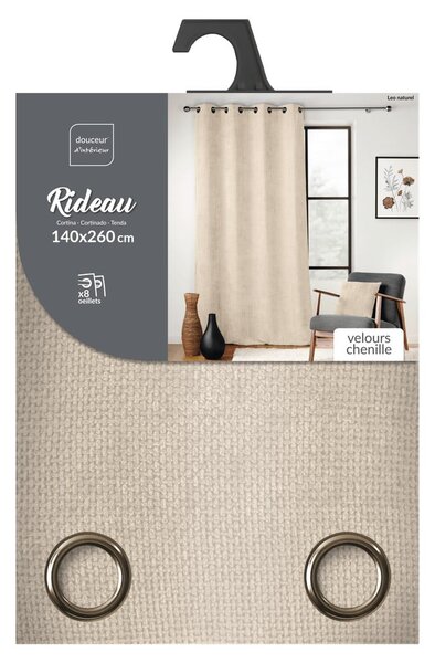 Бежово перде от шенил 140x260 cm Leo – douceur d'intérieur