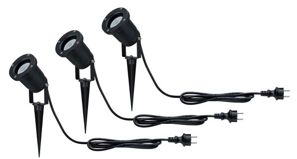 Paulmann Special Line LED-земна щипка, комплект от 3 броя, GU10, Черен, Метал