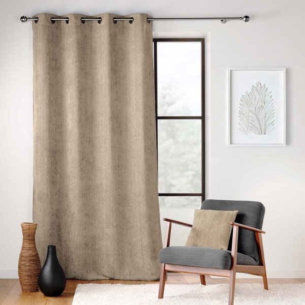 Светлокафяво перде от шенил 140x260 cm Leo – douceur d'intérieur