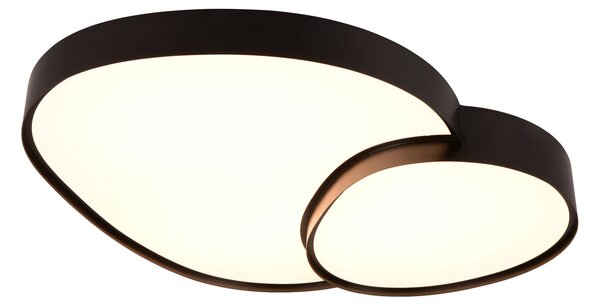 Trio Lighting LED осветление за таван Rise, черно, 77 x 63 cm, CCT, с възможност за, Затъмняване, Черен, Дневна/трапезария, Метал, Модерен
