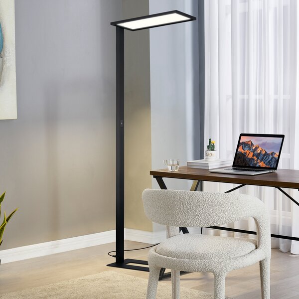 PRIOS Prios LED офис лампа Taronis, черна, 195 cm, с възможност за димиране, Затъмняване, Черен, кабинет / офис, Алуминий, Модерен