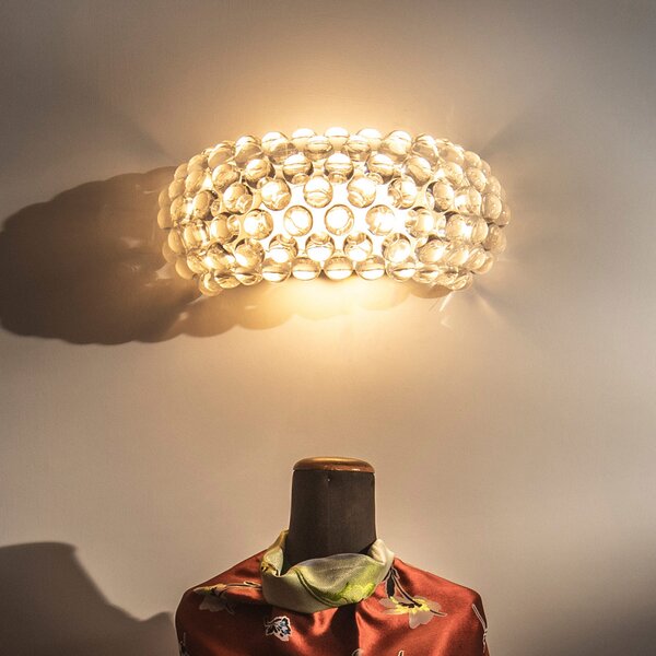 Foscarini Caboche Plus media R7s стенна лампа прозрачна, Затъмняване, Прозрачен, Дневна/трапезария, Пластмаса, Дизайн