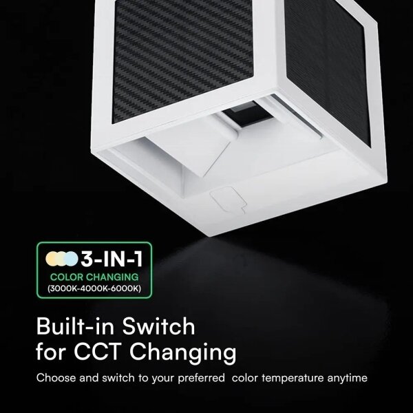 LED соларна стенна лампа със сензор LED/9W/3,7V 3000/4000/6000K IP65 2600 mAh бяла