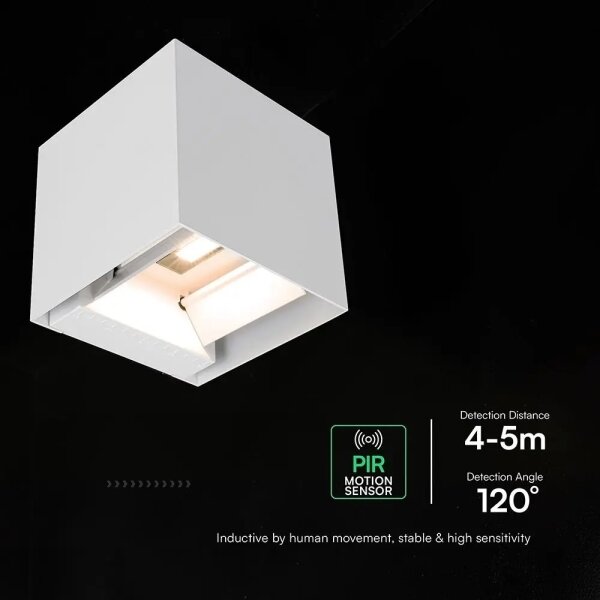 Соларна LED стенна лампа със сензор LED/9W/3,7V 3000/4000/5000K IP65 2600mAh бяла