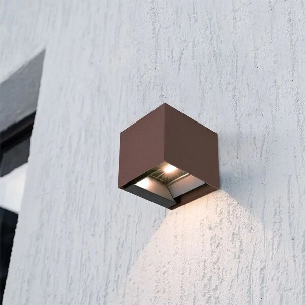 LED соларно стенно осветително тяло със сензор LED/9W/3,7V 3000/4000/5000K IP65 2600 mAh кафяво