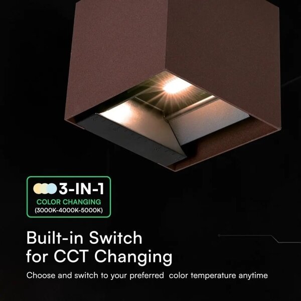 LED соларно стенно осветително тяло със сензор LED/9W/3,7V 3000/4000/5000K IP65 2600 mAh кафяво