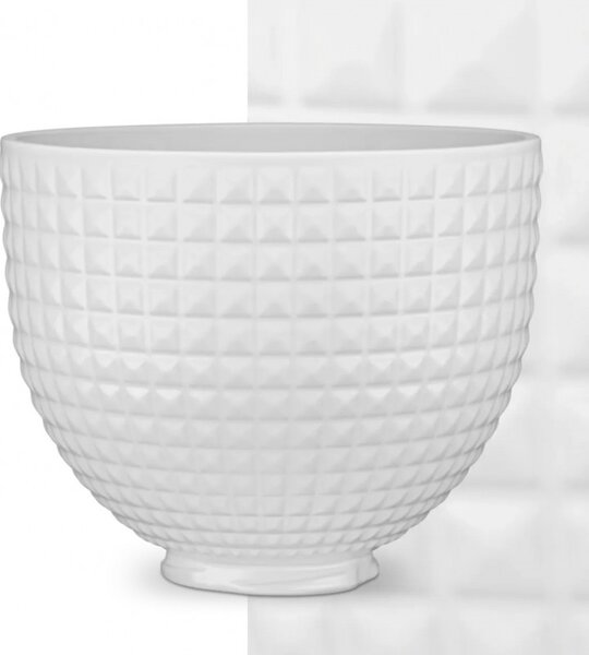 Планетарен миксер KitchenAid Artisan Monochrome White 5KSM156CXEPL, 300W, 4.7 л, Direct drive, 10 скорости, Накланяща се глава, Керамична купа, Порцеланово бял
