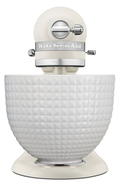 Планетарен миксер KitchenAid Artisan Monochrome White 5KSM156CXEPL, 300W, 4.7 л, Direct drive, 10 скорости, Накланяща се глава, Керамична купа, Порцеланово бял