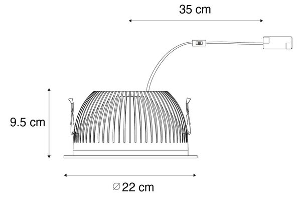 Вграден прожектор бял с LED 3000K-5000K - Elias