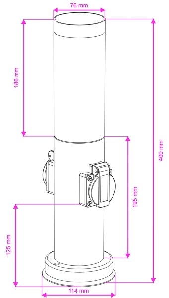 Brilagi -Външна лампа с 2 SCHUKO контакта. NOVA 1xE27/15W/230V 40 см IP44 антрацит