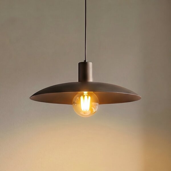 TK Lighting Висяща лампа Astra, кафява, метал, Ø 41 см, E27, Затъмняване, Кафяв / ръждив, Дневна/трапезария, Метал, Модерен