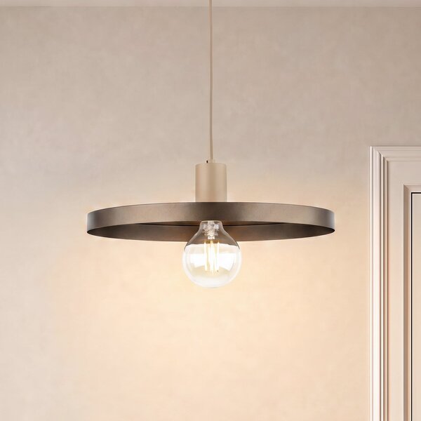 TK Lighting Висяща лампа Sila, кафяво/пясъчно, метал, Ø 45 см, E27, Затъмняване, Кафяв / ръждив, Дневна/трапезария, Метал, Модерен