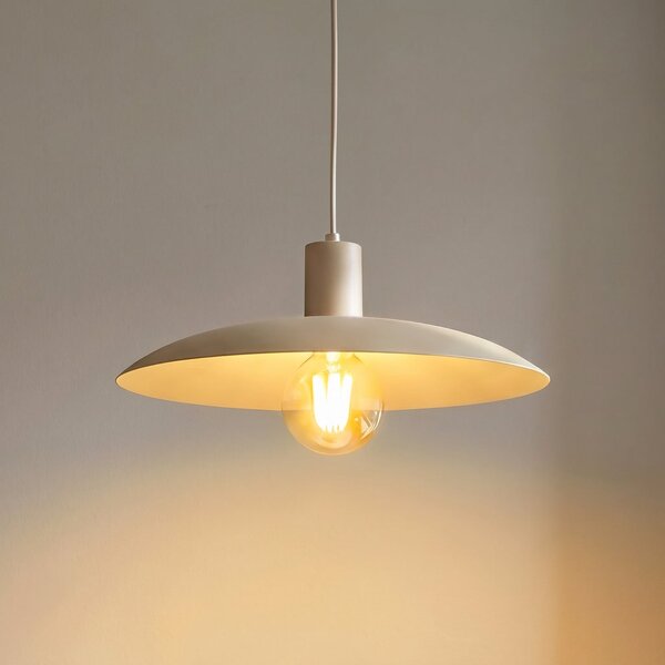 TK Lighting Висяща лампа Astra, пясъчен цвят, метал, Ø 41 см, E27, Затъмняване, Бежов, Дневна/трапезария, Метал, Модерен