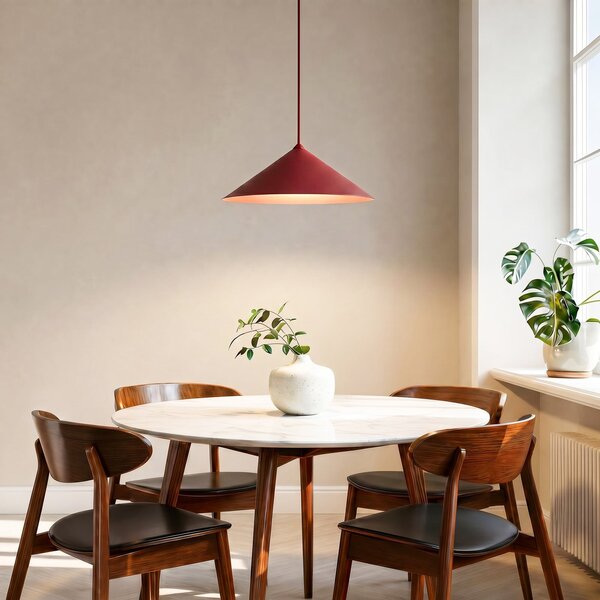 TK Lighting Висяща лампа Lume L, бордо, метал, Ø 40 см, GX53, Затъмняване, Червен, Дневна/трапезария, Метал, Модерен